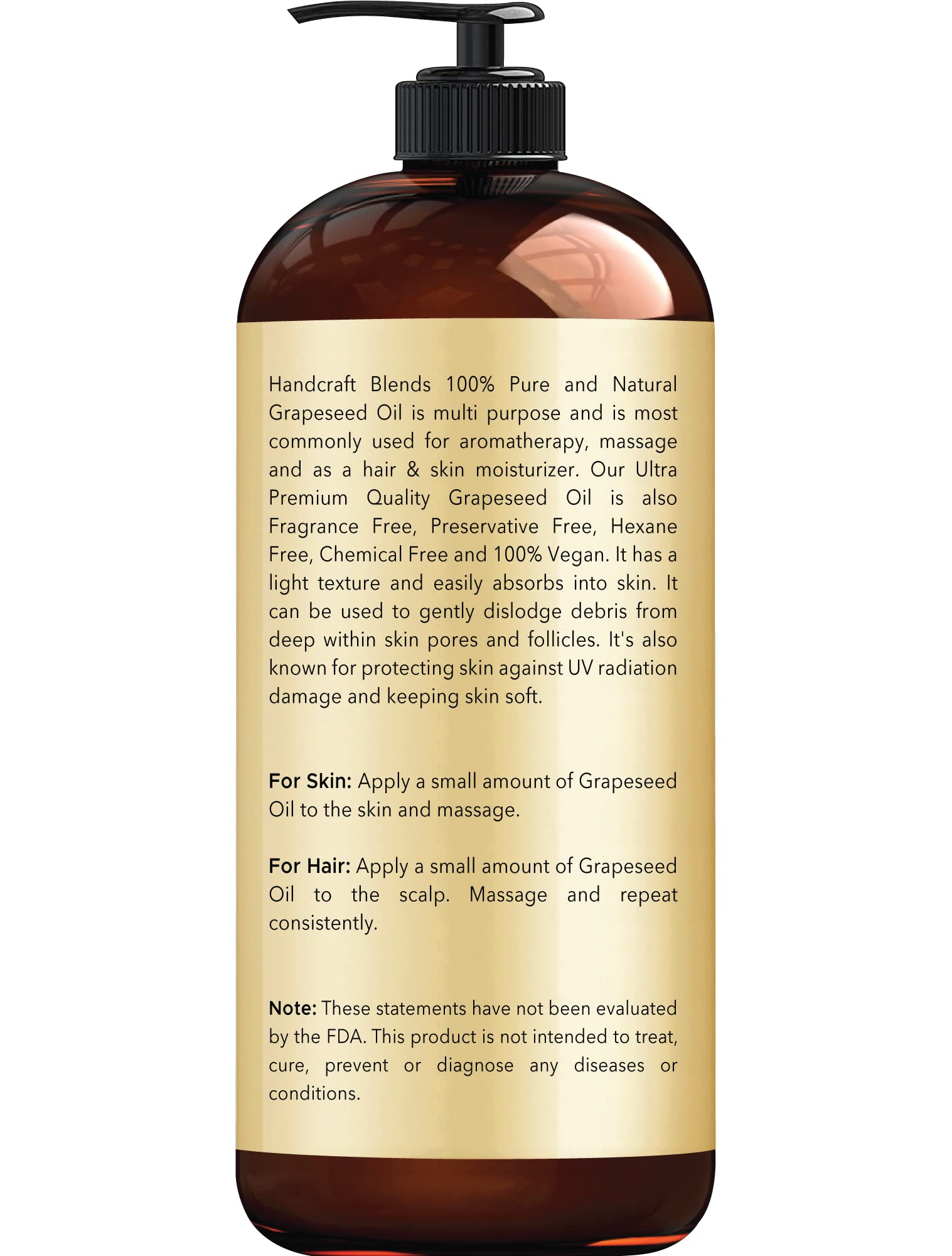 Handcraft Blends huile de pépins de raisin – cheveux brillants et soyeux.