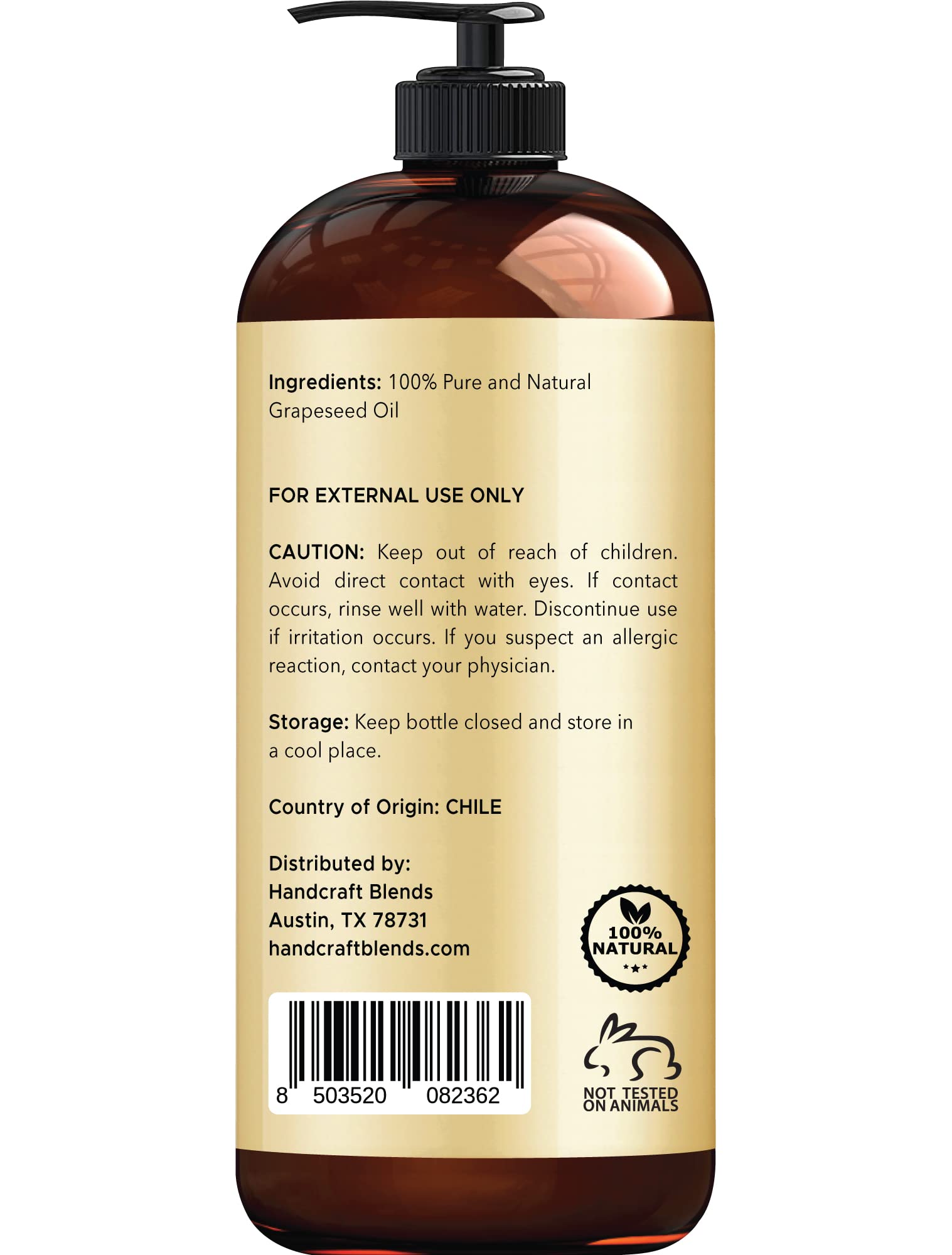 Handcraft Blends huile de pépins de raisin – soin visage et corps non gras.