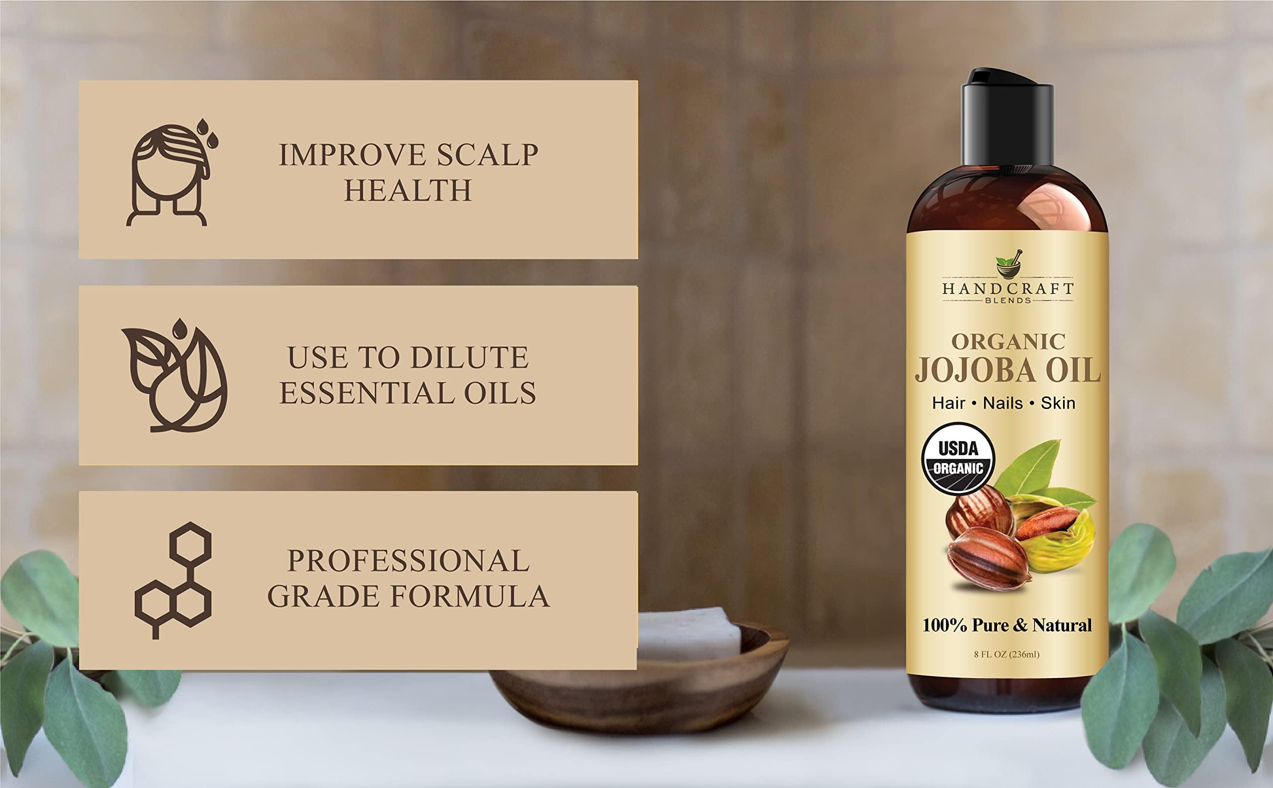 Handcraft Blends Huile de jojoba, soin du corps, peau souple et douce.