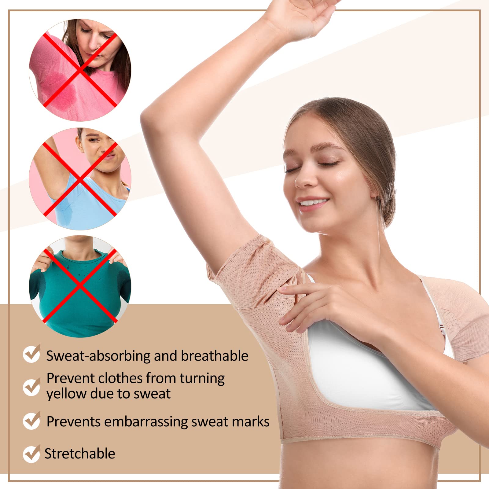 Handepo gilet anti-transpiration aisselles peau, reste discret sous les vêtements.