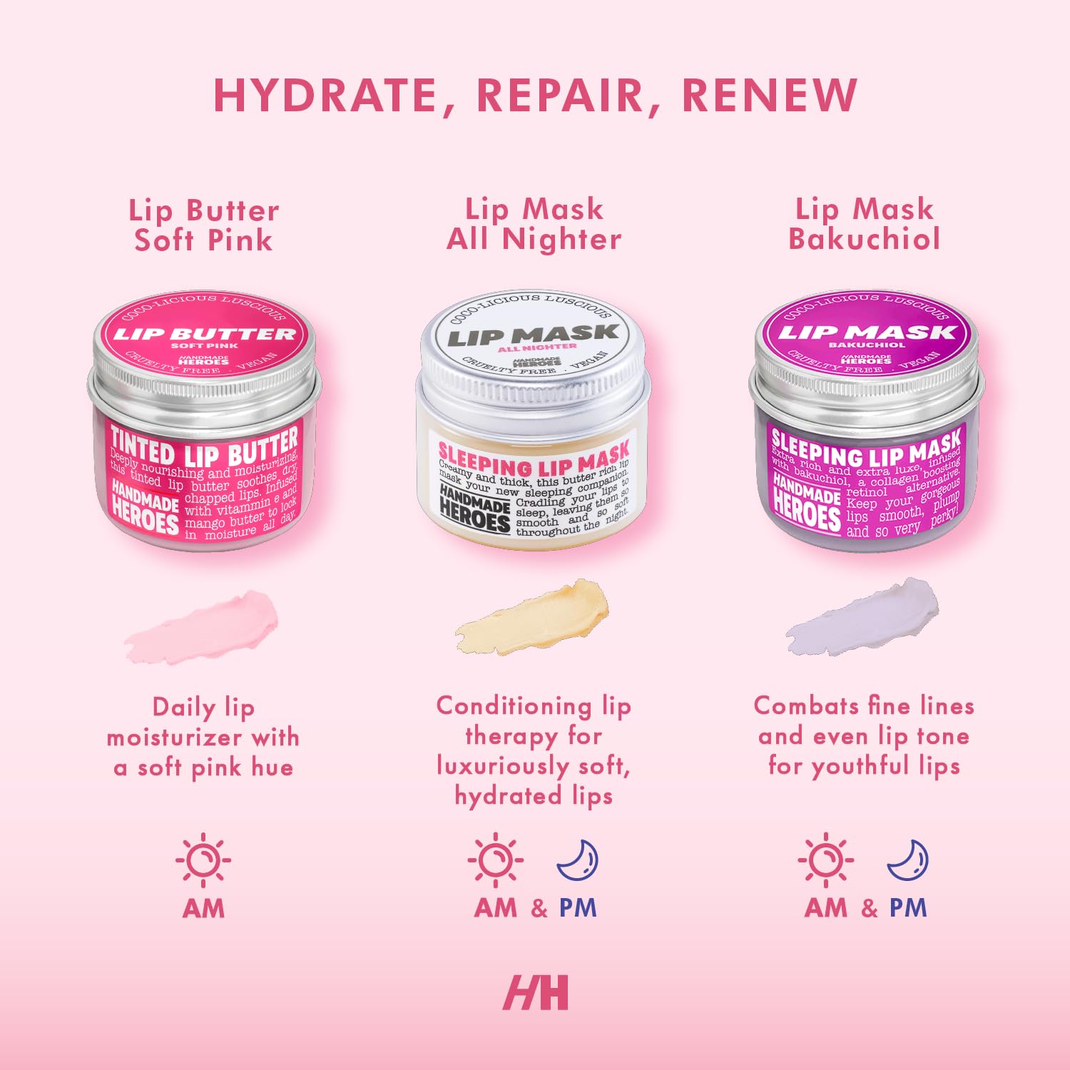 Masque soin lèvres Handmade Heroes nourrissant durant le sommeil.