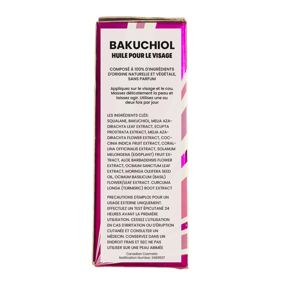 Détail du flacon Bakuchiol qui facilite une utilisation contrôlée.