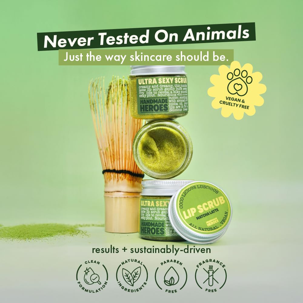 Pot Handmade Heroes Matcha Lip Scrub; exfoliation naturelle et efficace