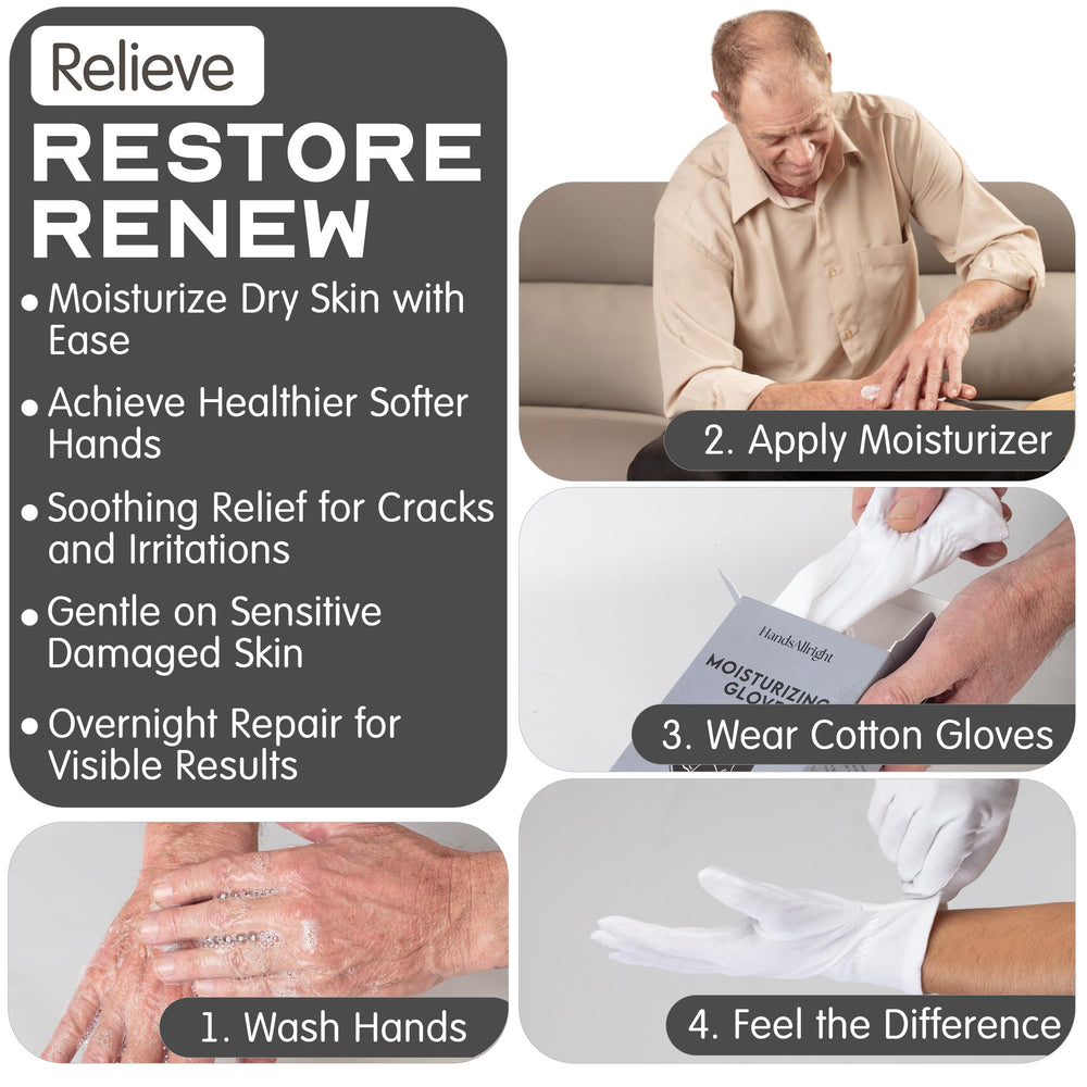 HandsAllright gants coton blanc respirants parfaits pour routine nocturne