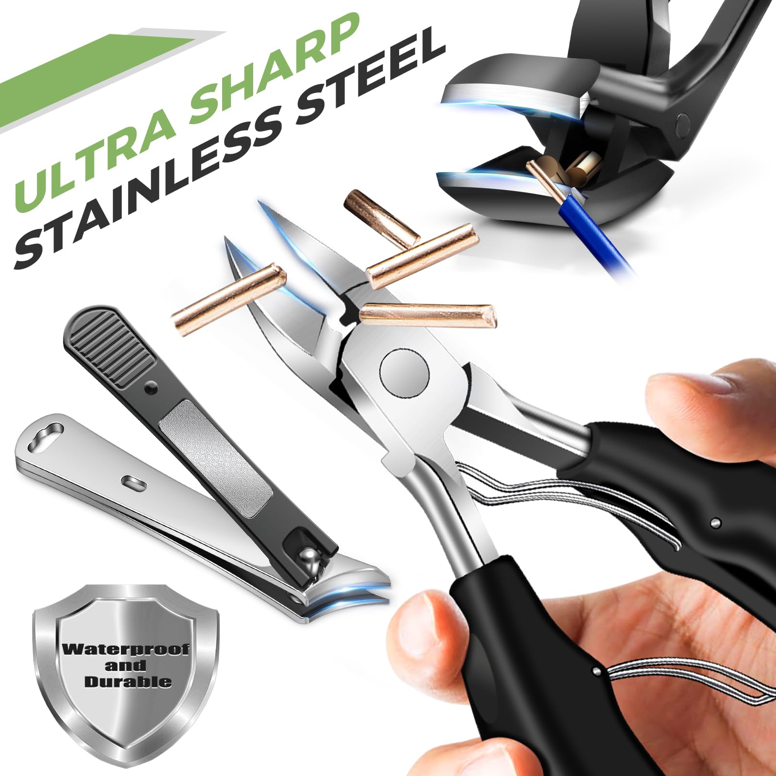 HANDWENG coupe-ongles ensemble six en un etui cuir : kit complet dans un étui élégant