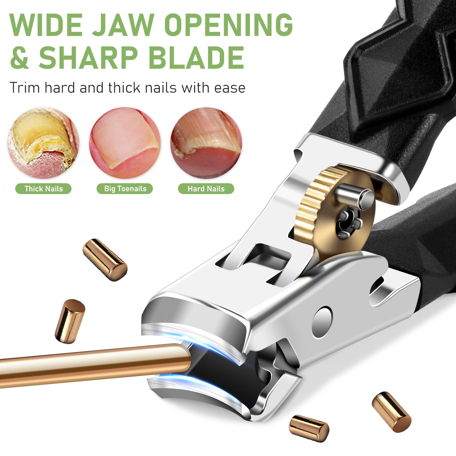 HANDWENG coupe-ongles lame inclinée courbée pour une coupe nette