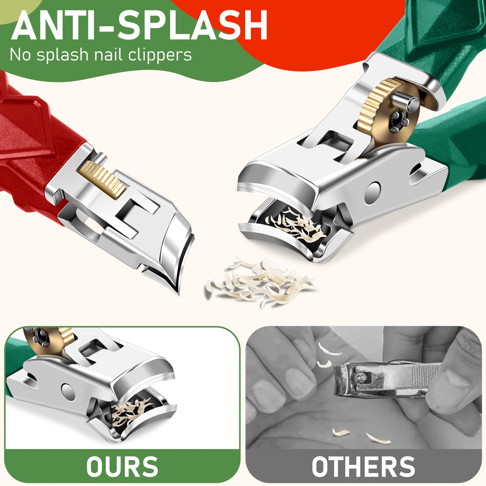 HANDWENG ramasseur-ongles anti-eclaboussures garde espace propre pendant la coupe.