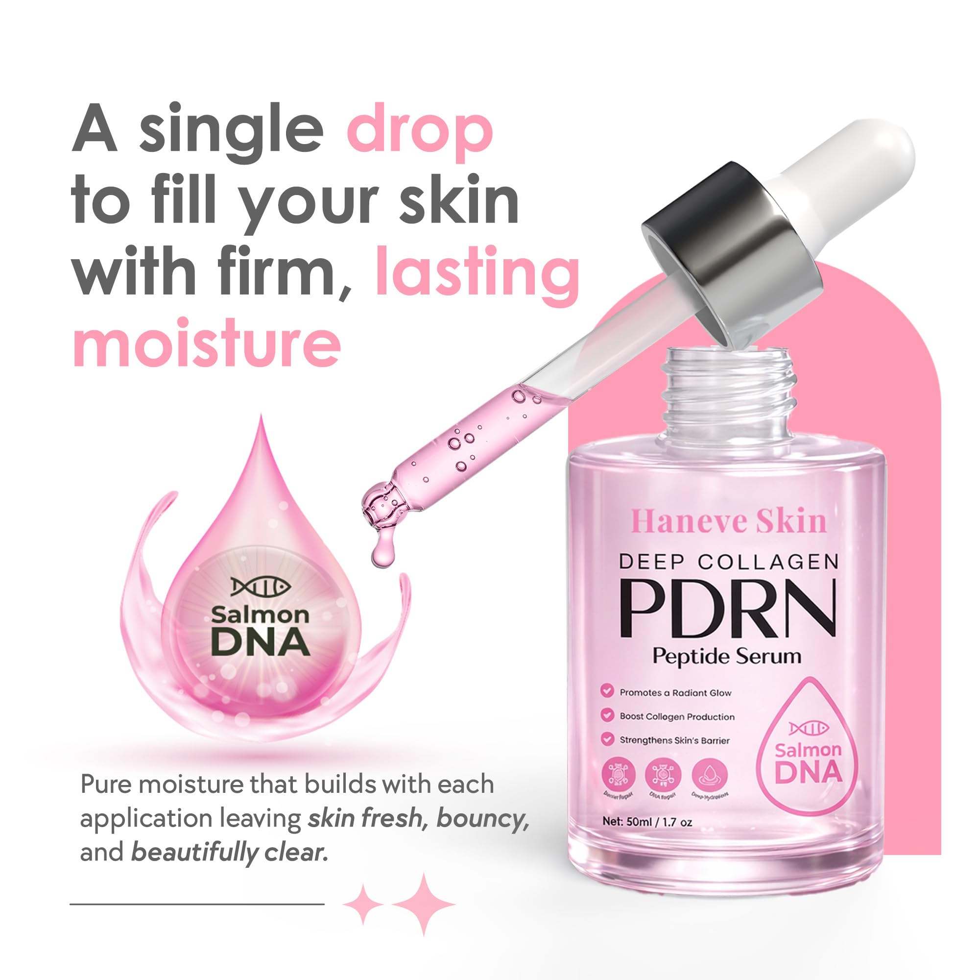 Haneve Skin Deep Collagen Serum — éclat naturel après application.