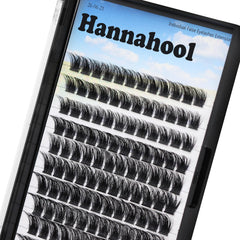 Cils Hannahool D Curl en cluster 14-16-18mm, pour un regard intense.