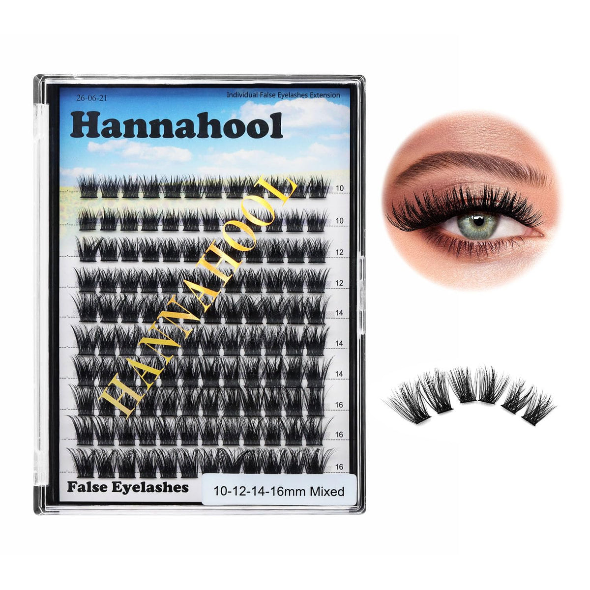 Hannahool cils en D-Curl ensemble pour un regard plus intense et longue tenue.