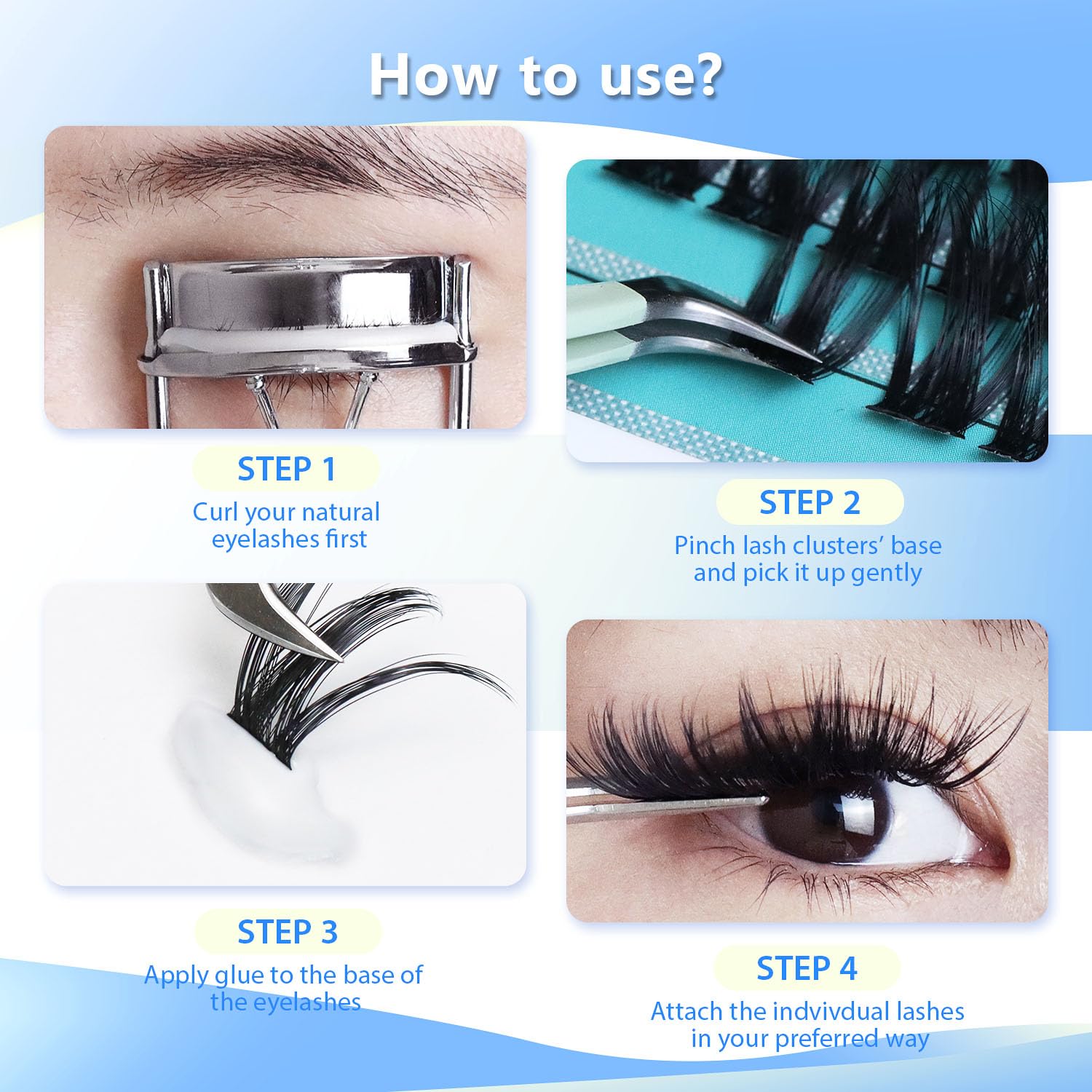 Cils Hannahool D Curl 16-18mm, volume dramatique et longue tenue.
