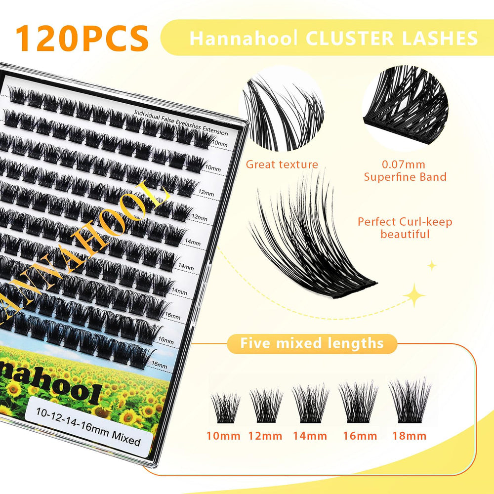 Hannahool cils groupe 12-14-16mm, configuration polyvalente pour DIY.