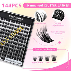 Hannahool cils mixtes 14-15-16mm, option polyvalente pour différents looks.