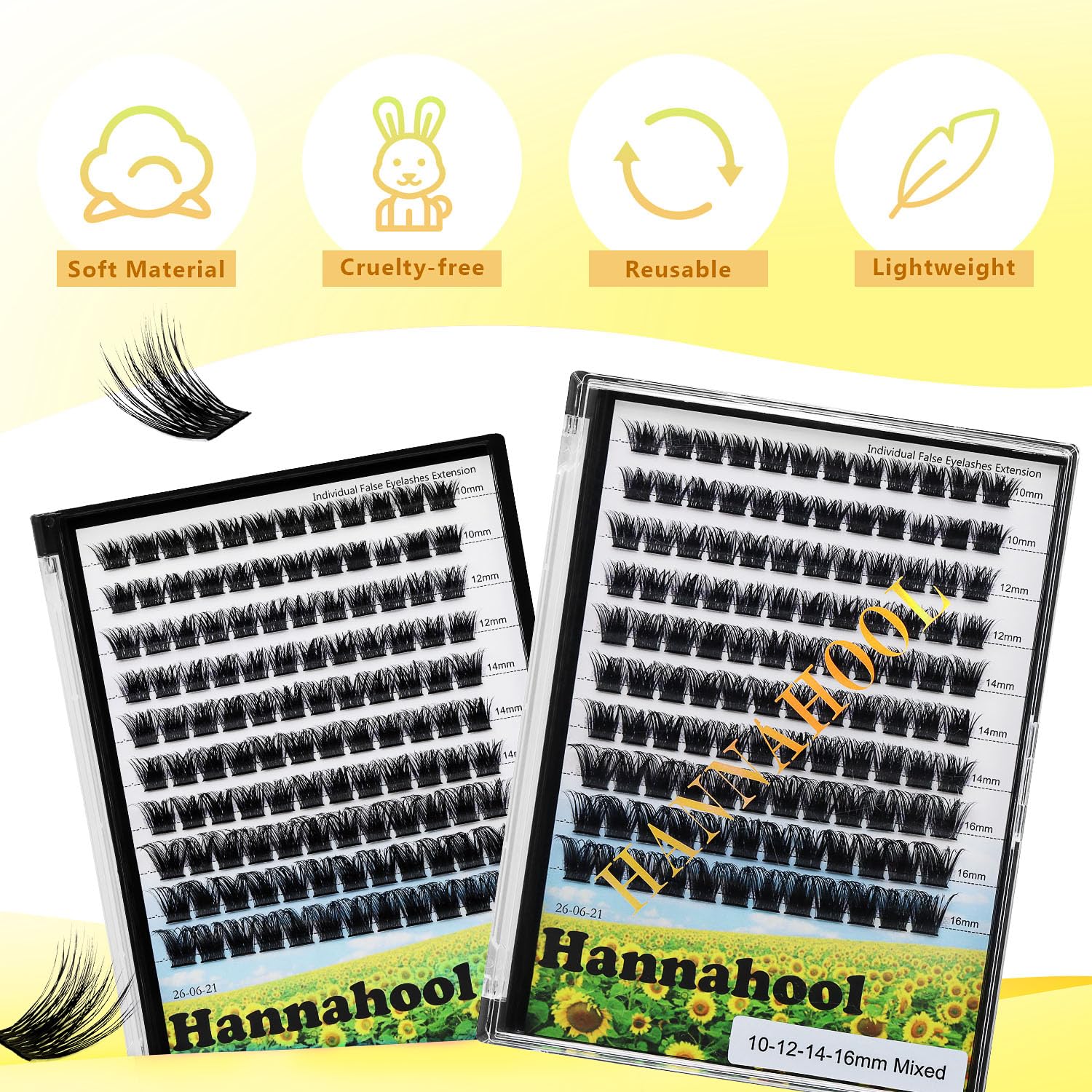 Hannahool texture soyeuse des cils pour port doux et confortable.