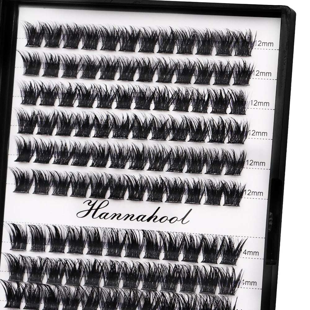 Hannahool faux cils en plaque 12 rangs mélange 14-15-16mm, volume glamour