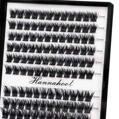 Hannahool faux cils en plaque 12 rangs mélange 14-15-16mm, volume glamour