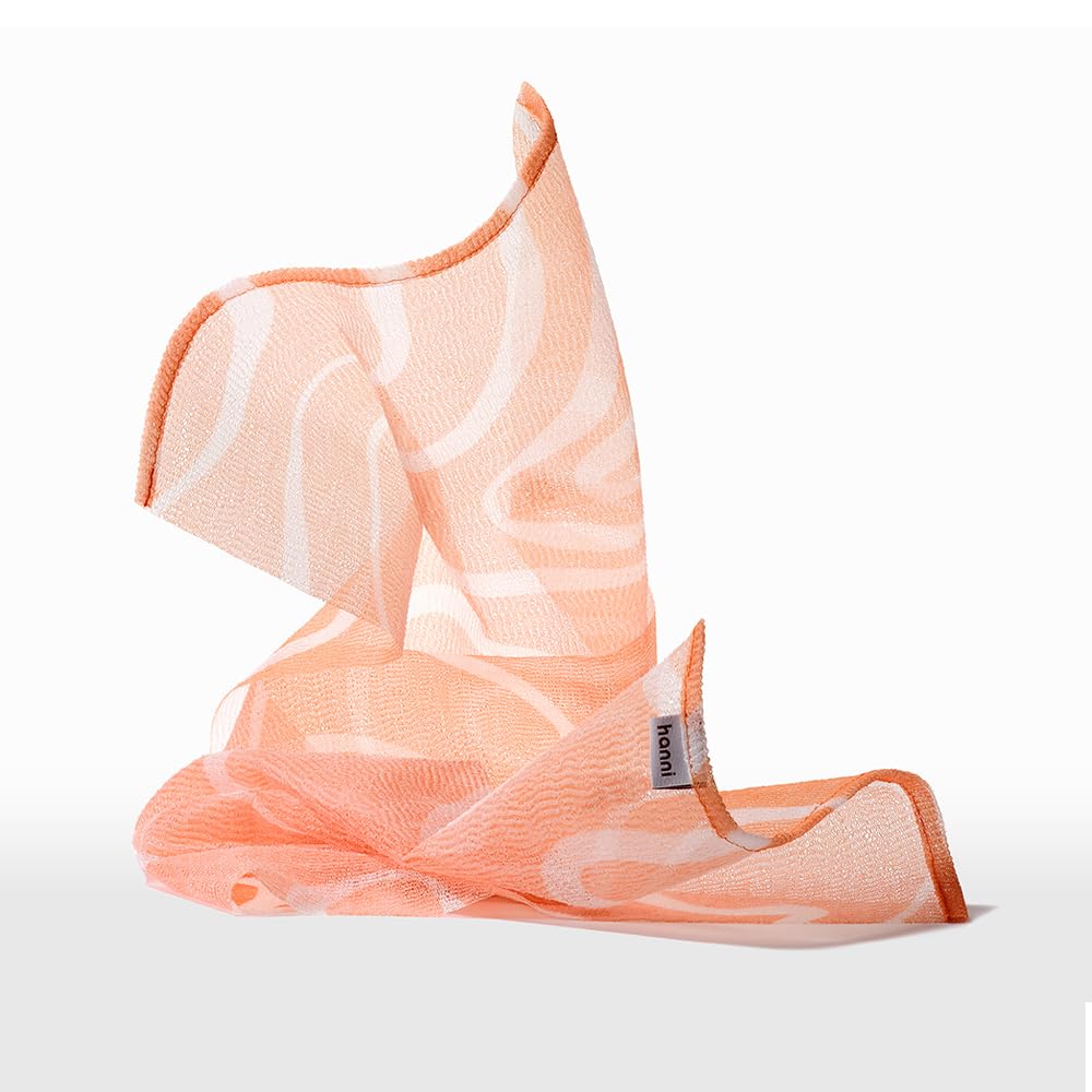 HANNI foulard-douche-exfoliation-dos : nettoyage ciblé et stimulation légère de la peau.