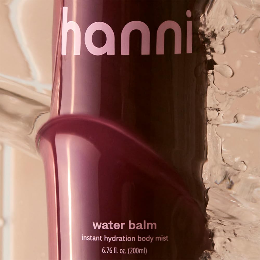 HANNI Water Balm vue d’ensemble: flacon léger et pulvérisation uniforme pour hydrater sans résidu.