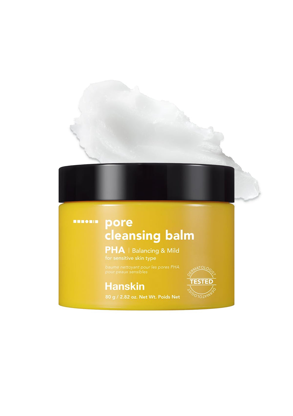 Hanskin PHA Pore Cleansing Balm fondant dans le pot, nettoyage en douceur des pores.