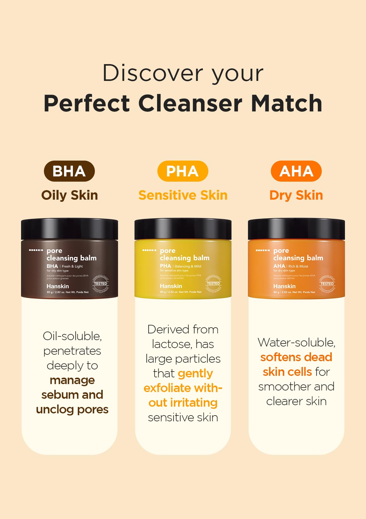 Hanskin démaquille le maquillage résistant et l'écran solaire sans effort.