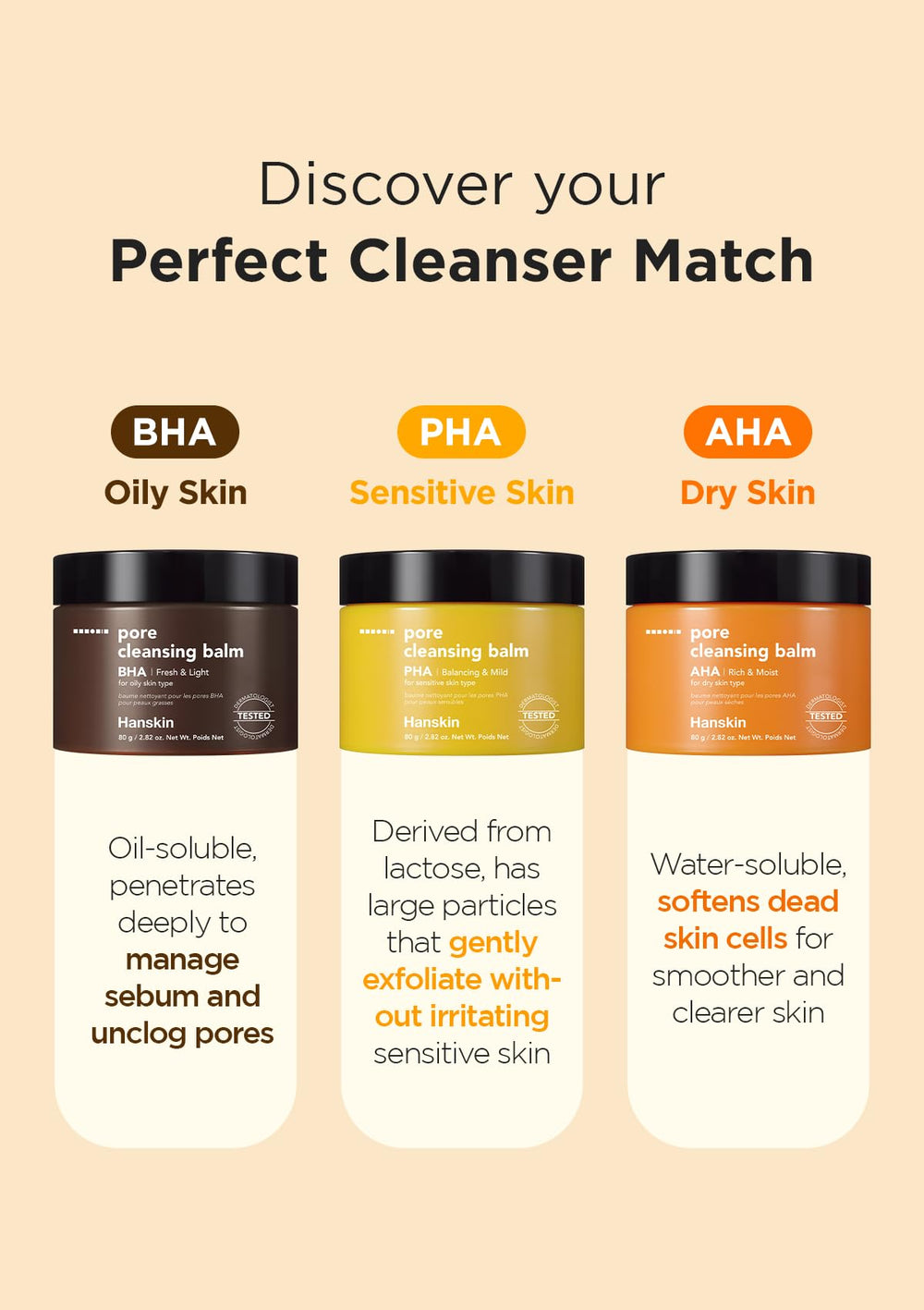 Hanskin démaquille le maquillage résistant et l'écran solaire sans effort.
