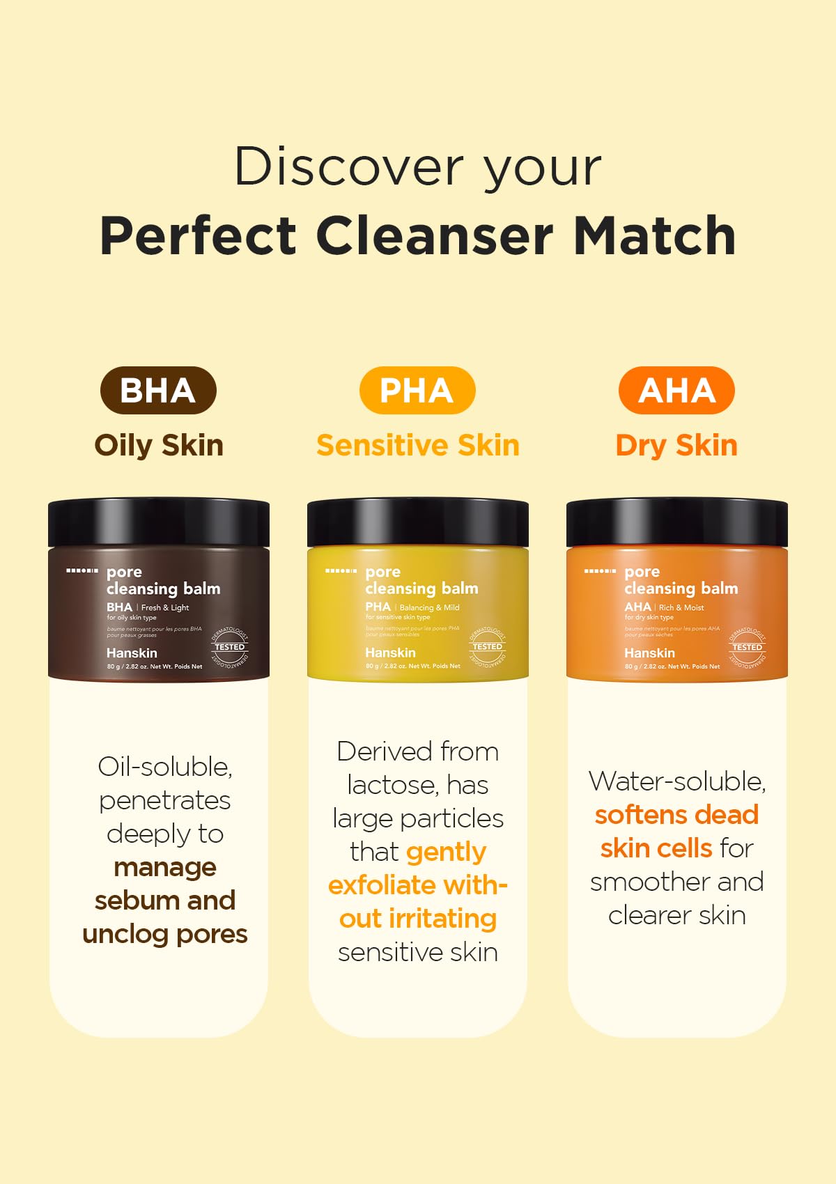 Formule sans parabènes et parfum pour routine douce Hanskin.