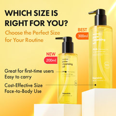 Hanskin huile PHA, texture gel, douceur adaptée au visage.