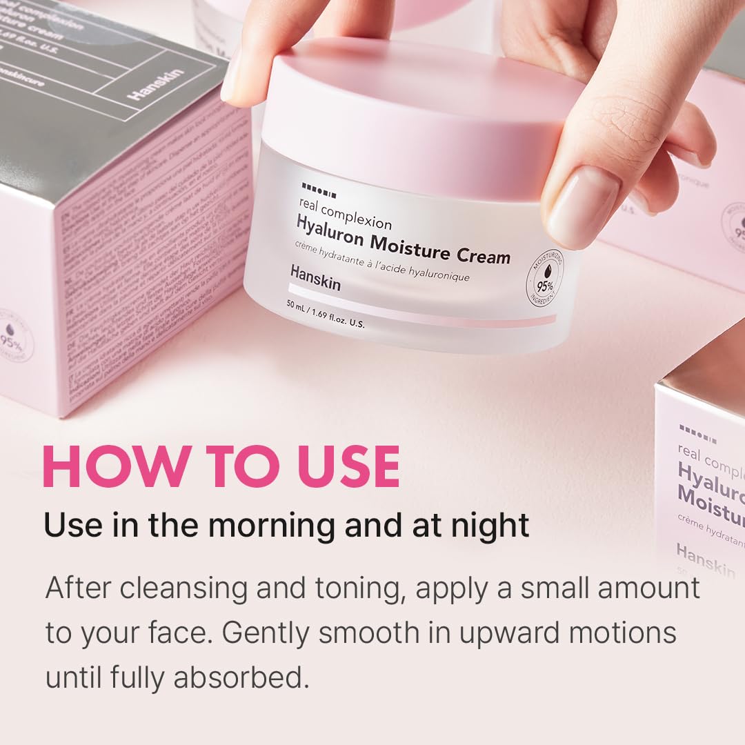 Routine quotidienne Hanskin: hydratation légère sous le maquillage.