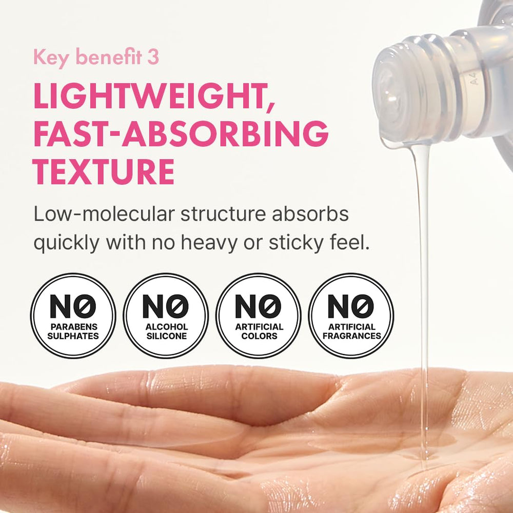 Ingrédients clé Hanskin Hyaluron Toner: acide hyaluronique et extraits hydratants.
