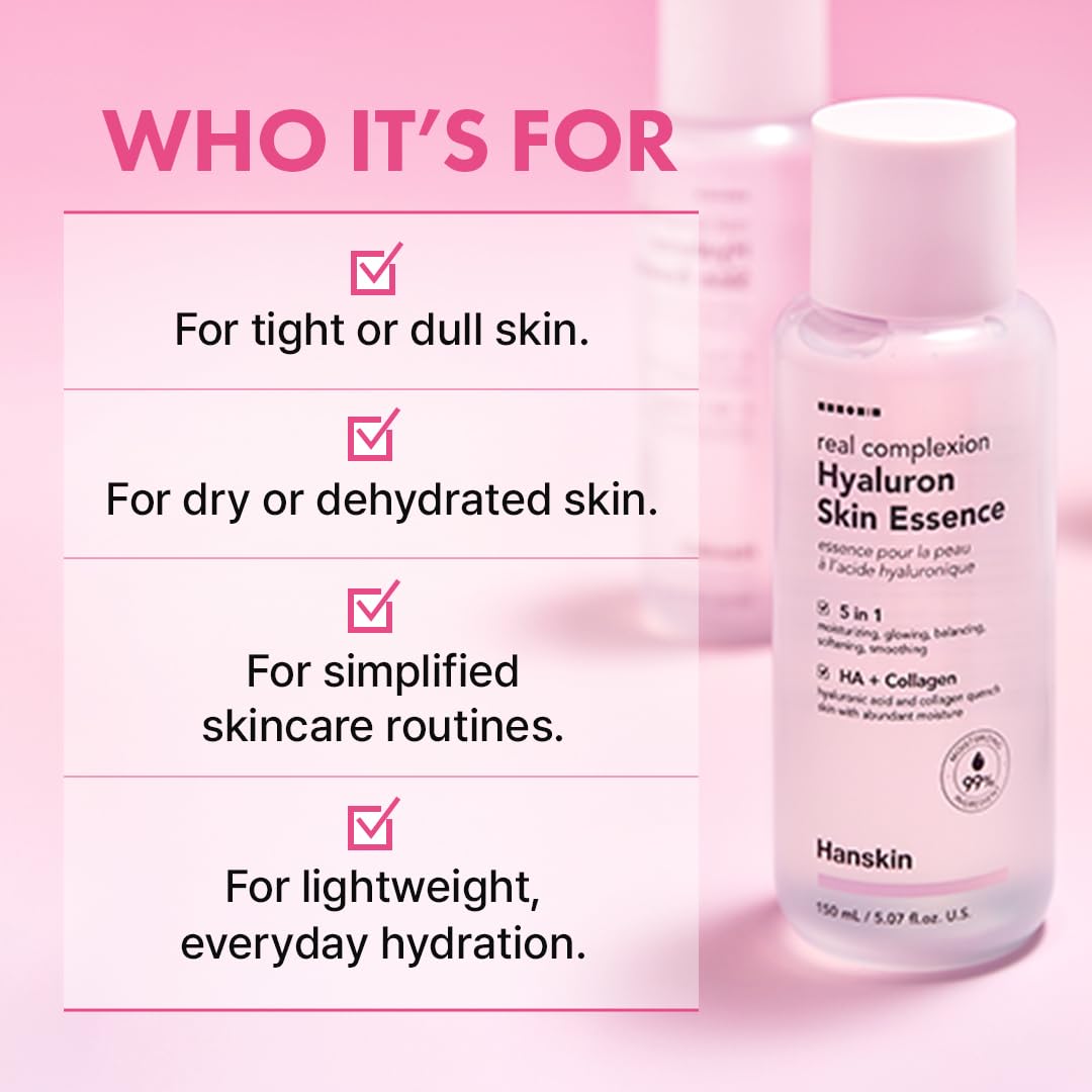 Peau sèche et terne gagne luminosité avec Hanskin Hyaluron Toner.