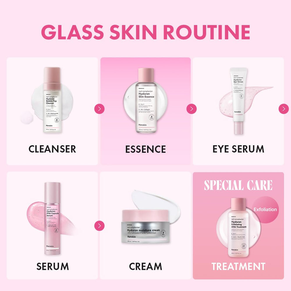 Teint lumineux sans lourdeur grâce à Hanskin Hyaluron Toner.