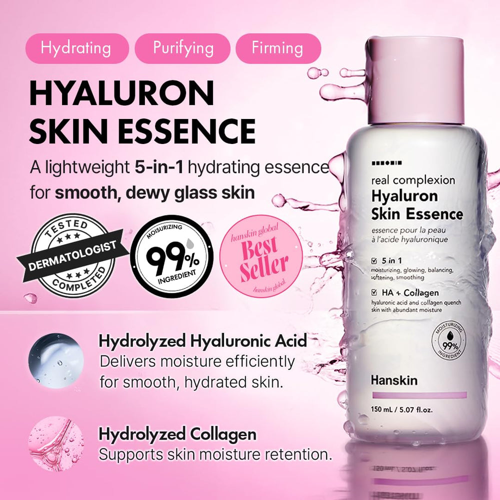 Texture légere Hanskin tonique Hyaluron pour application rapide.