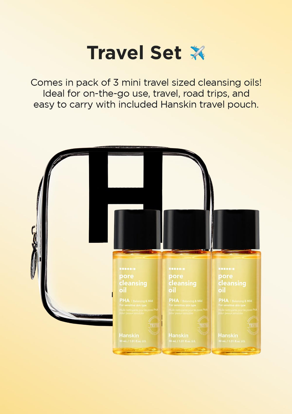 Utilisation quotidienne Hanskin PHA pore mini-set: nettoyer et rafraichir la peau