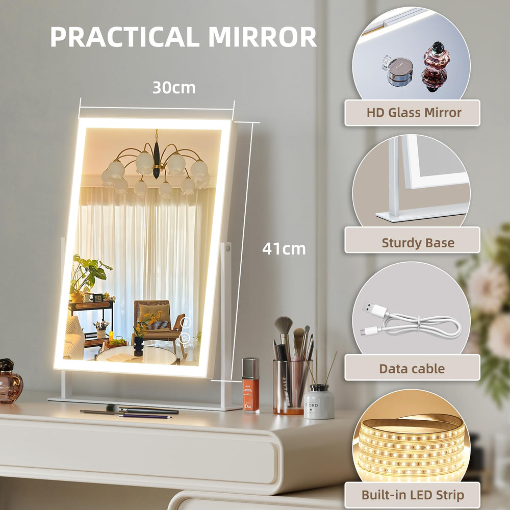Hansong miroir maquillage avec grossissement 10x pour les détails fins