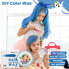 Hansuby bleu effet coiffure pratique pour costume