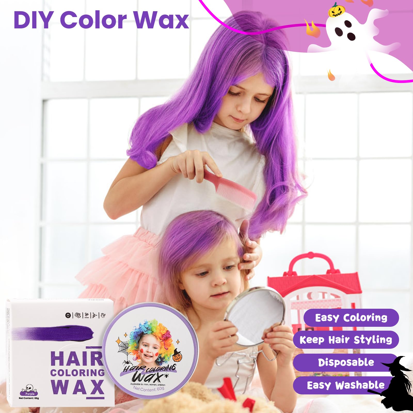 Hansuby gel colorant cheveux violet usage: application simple pour une couleur temporaire