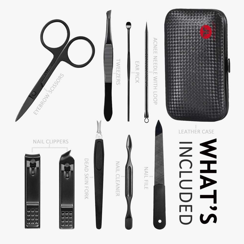 HANTEKAS ciseaux-ongles 9-en-1, outils précis pour couper et façonner.