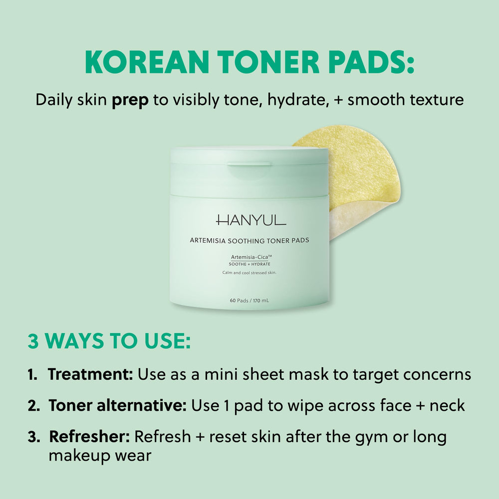 Hanyul Artemisia Toner Pads – étui compact idéal en voyage.