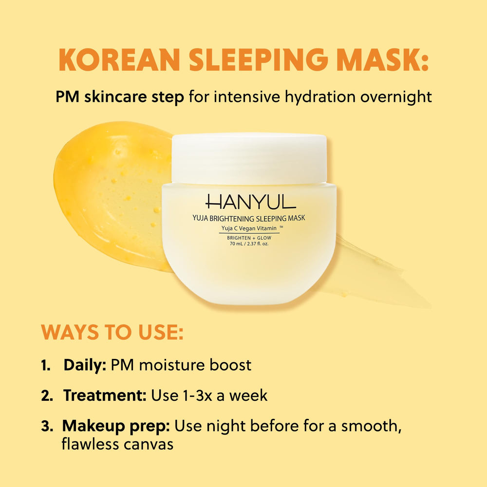 Hanyul Yuja Masque Nuit: peau hydratée et lumineuse au matin