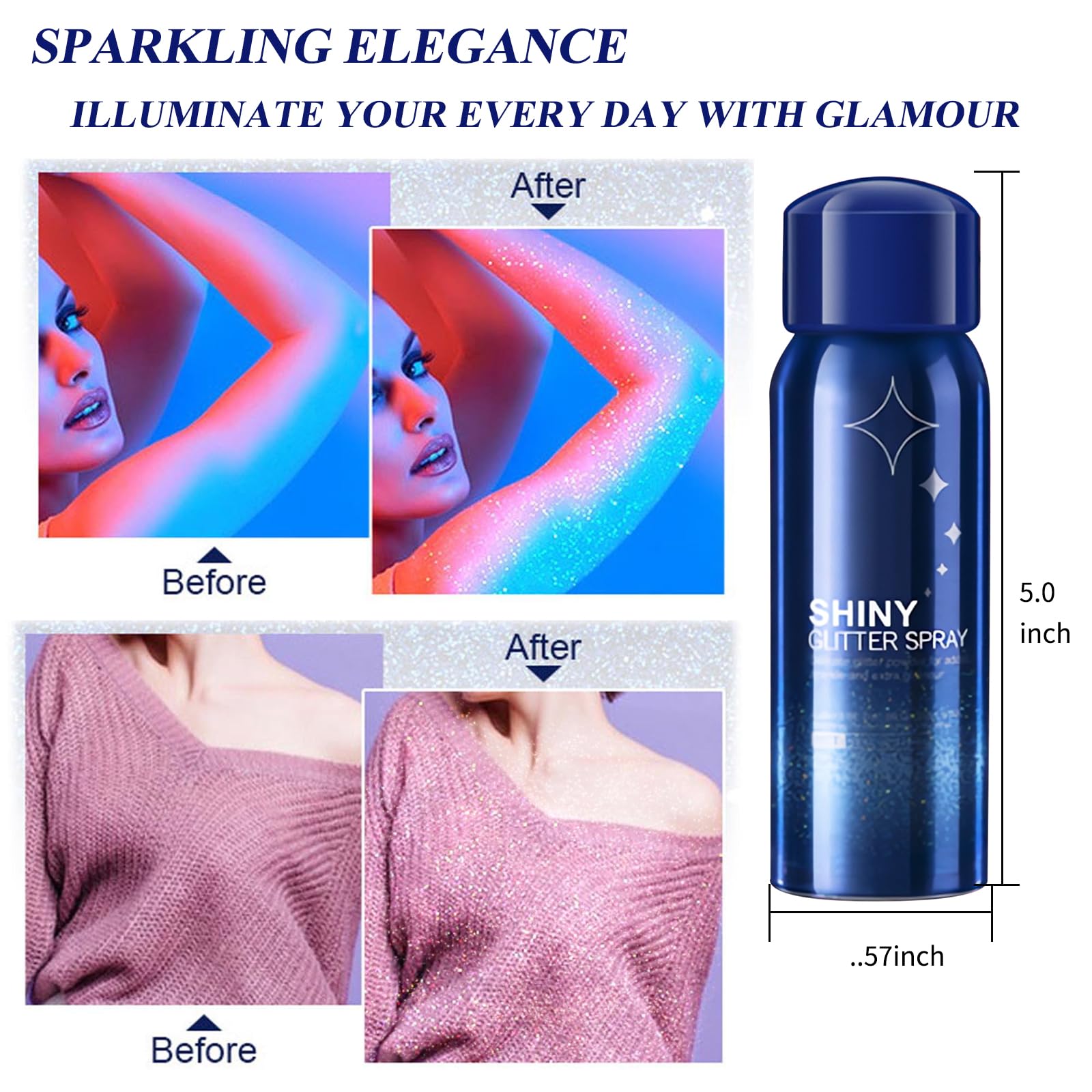 HANYWIL Glitter Spray longue tenue sur peau et cheveux