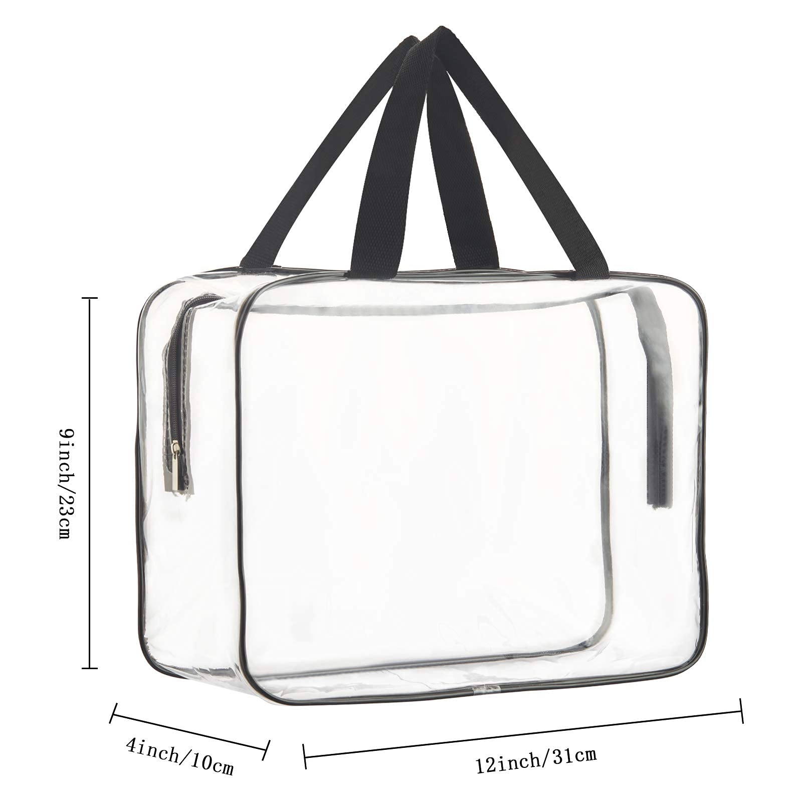 HAOGUAGUA tote transparent PVC – fermeture double assurant une utilisation fiable en déplacement