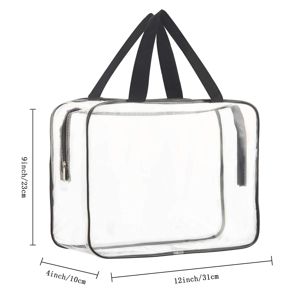 HAOGUAGUA tote transparent PVC – fermeture double assurant une utilisation fiable en déplacement