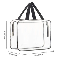 HAOGUAGUA tote transparent PVC – fermeture double assurant une utilisation fiable en déplacement