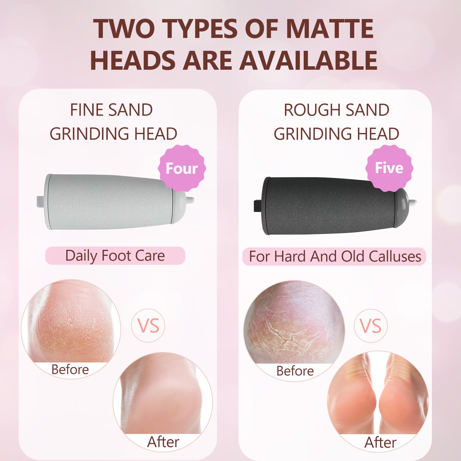 Têtes Haootadiy Pedi grains fins pour exfoliation douce