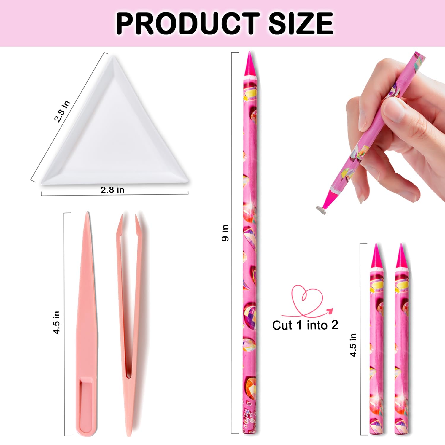Pince à ongles Haozher avec strass et petits éléments