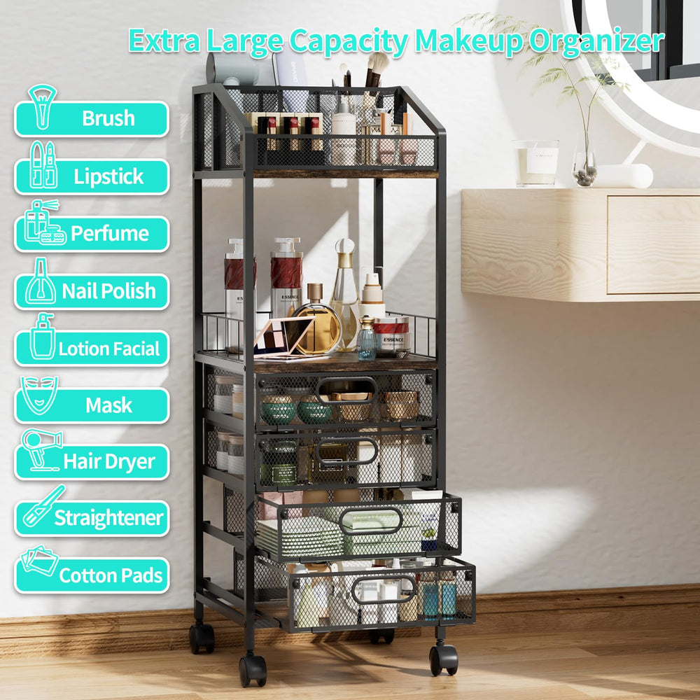 HapiRm chariot maquillage avec pieds inclus pour position fixe