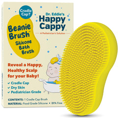 Brosse Beanie Happy Cappy, design pédiatrique, soin en douceur du cuir chevelu.