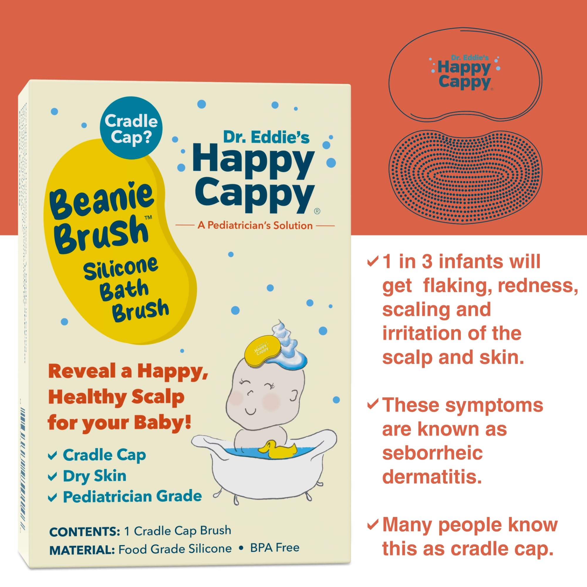 Forme ergonomique Happy Cappy pour bébé et tout-petit.