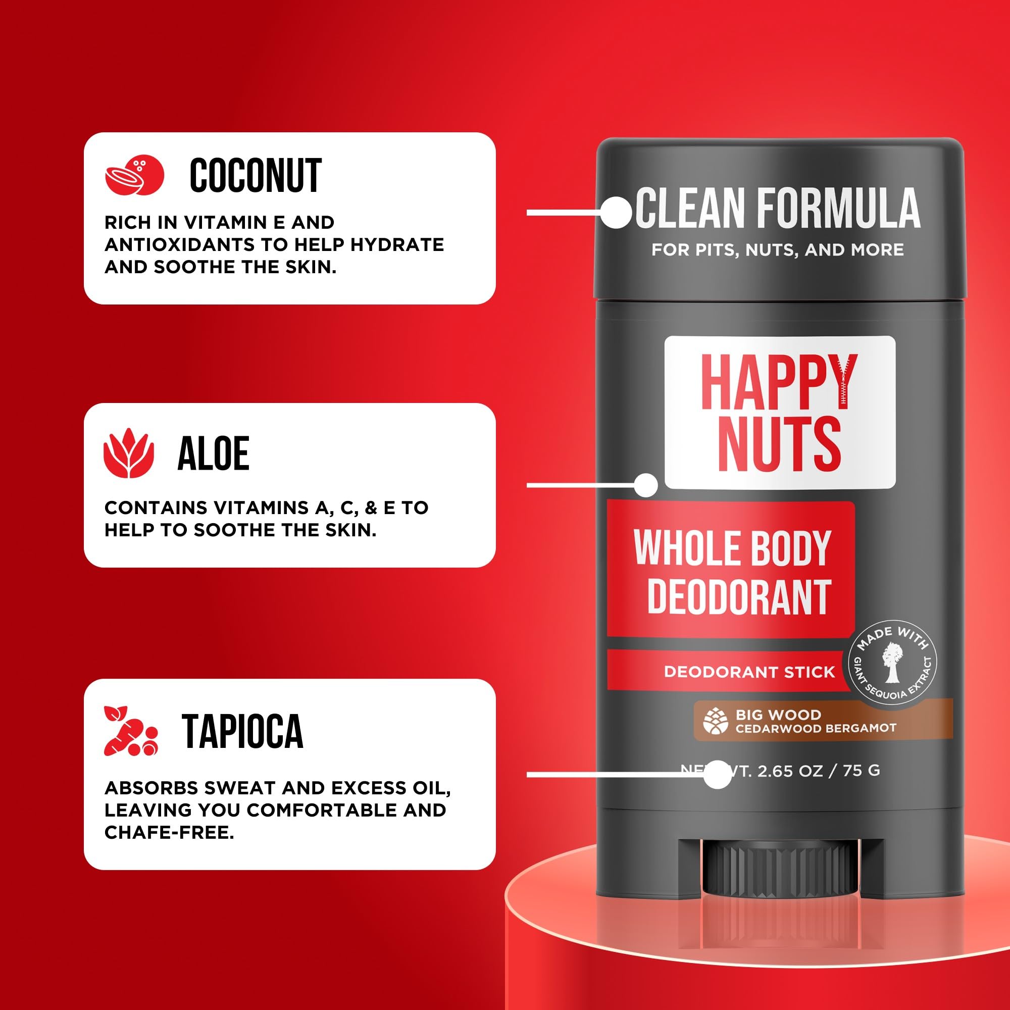 Formule Happy Nuts sans parabènes et sans phtalates, pour une hygiène quotidienne sûre.