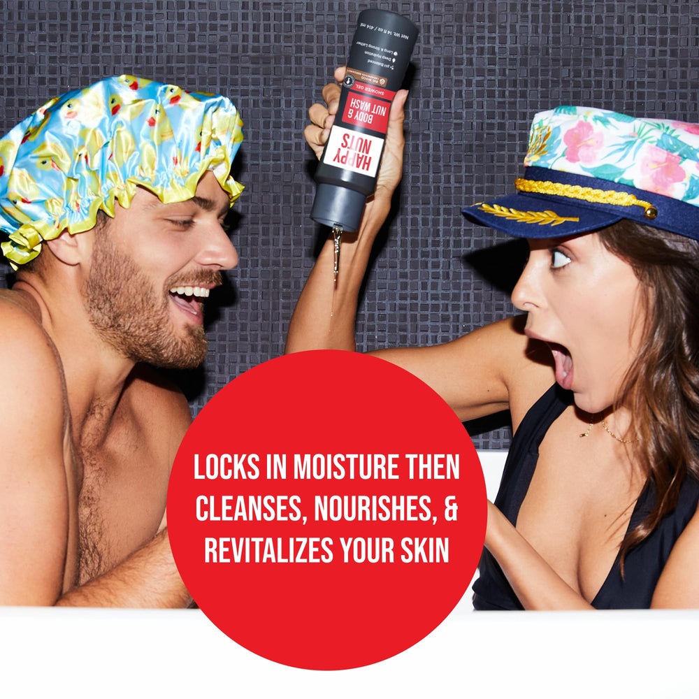 HAPPY NUTS Grand Bois mousse douche : texture riche purifiante.